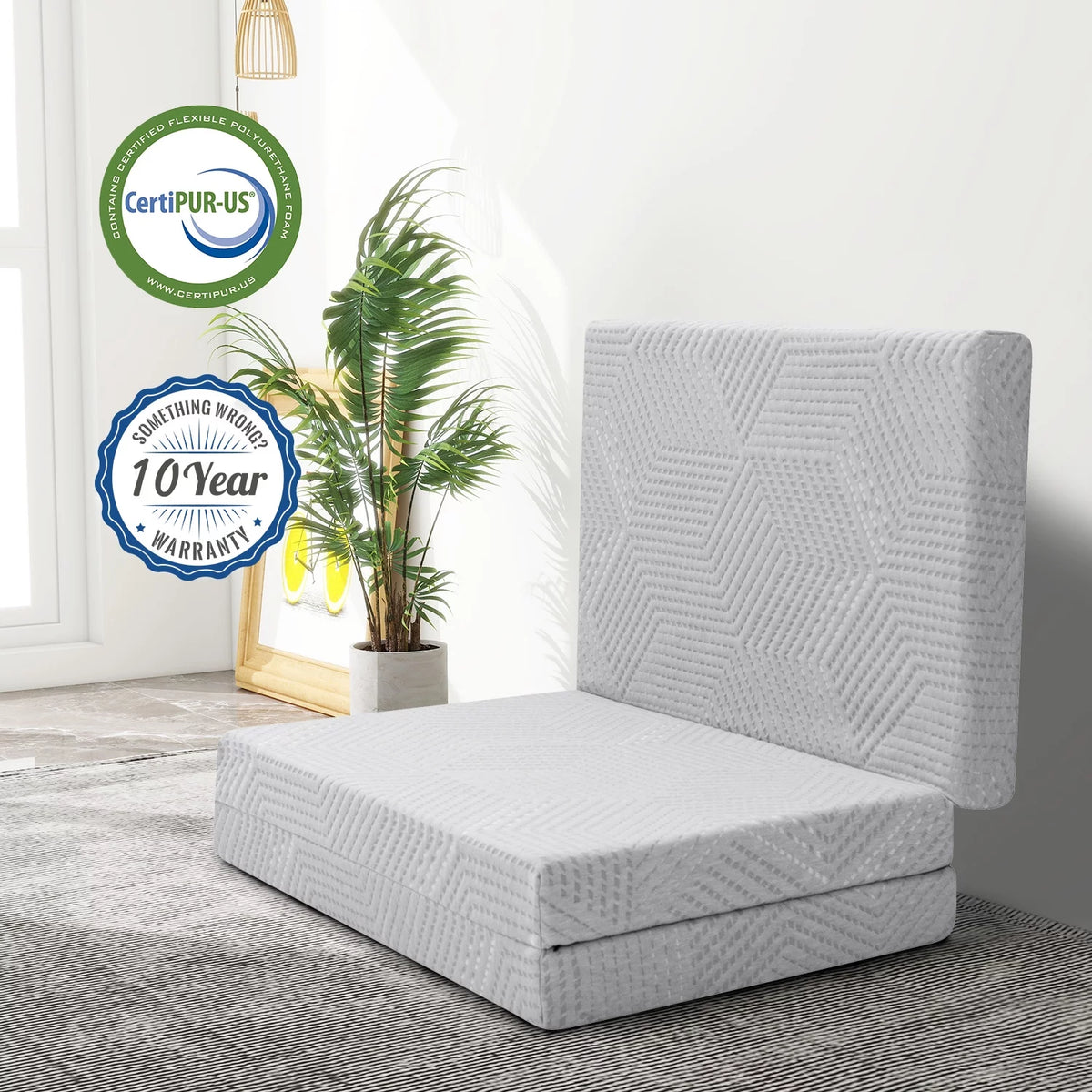 4 Inch Tri Folding Memory Foam Mattress Queen D943