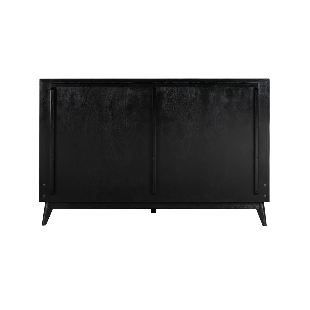 Queen Platform Bed Frame in Black Brushed Oak Wood L120601