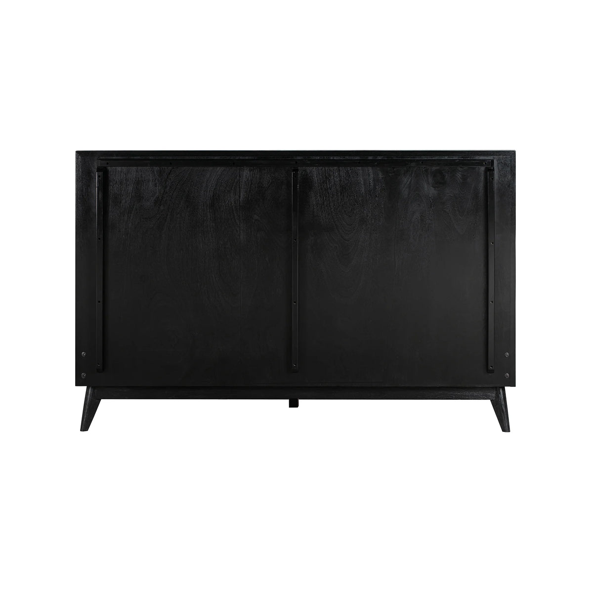 Queen Platform Bed Frame in Black Brushed Oak Wood L120601