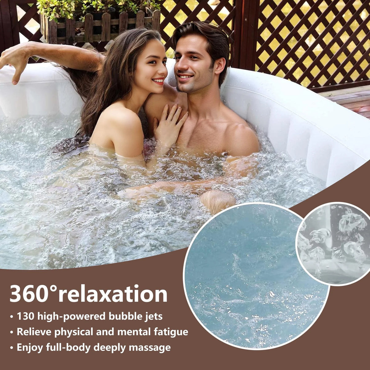 73 Inch 4-6 Person Inflatable Hot Tub Spa with 130 Jets K321