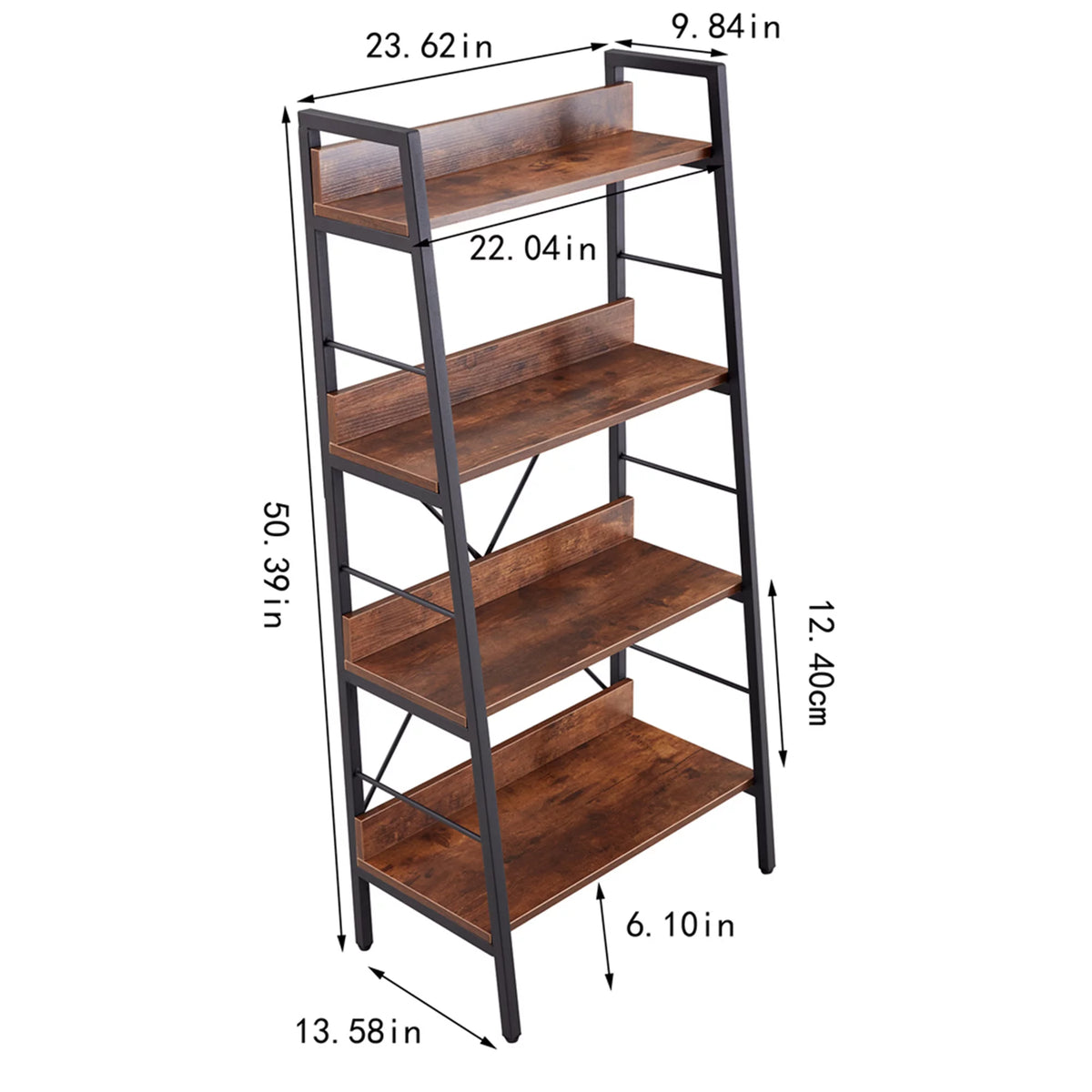 Brown 3&4 Tier Freestanding Bookshelf H306787
