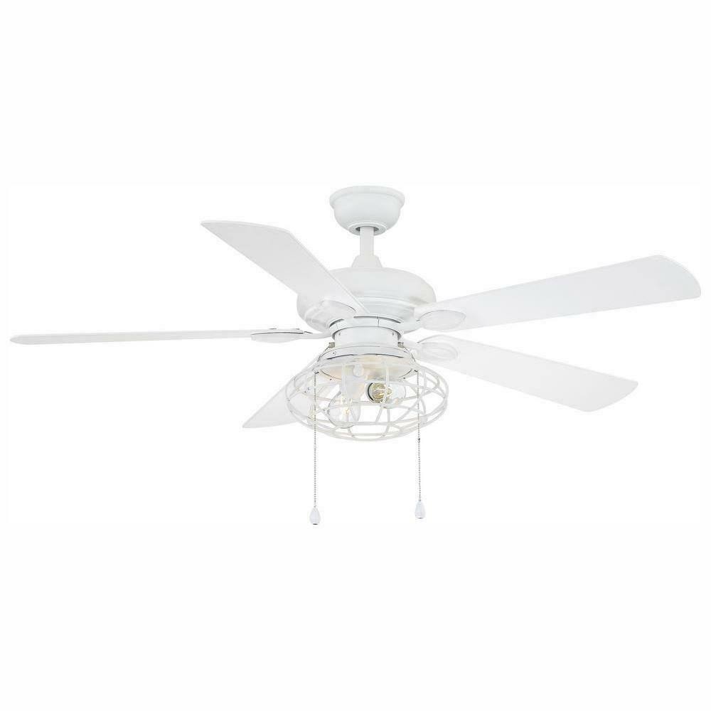 Matte White LED Ceiling Fan with Light Kit L906637