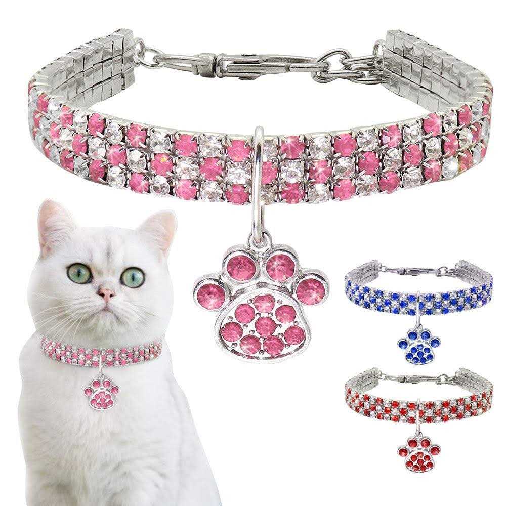 Adjustable Crystal Diamond Pet Collar L44330