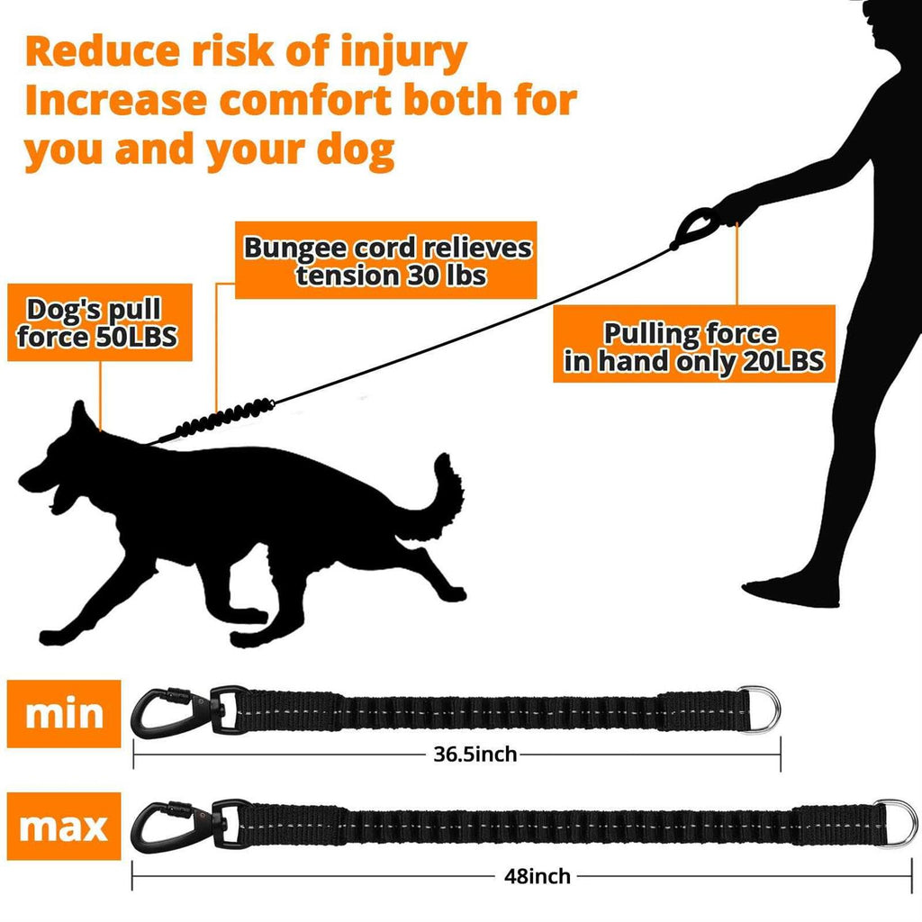 Heavy Duty Reflective Bungee Dog Leash L255
