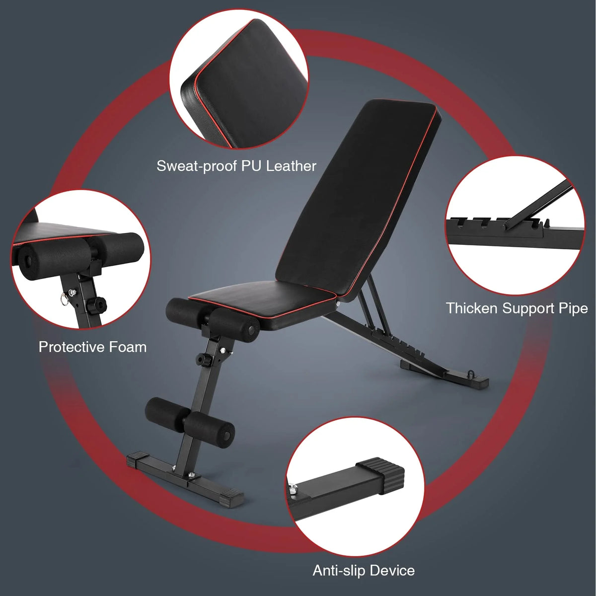 Adjustable Incline Decline Foldable Weight Bench A403