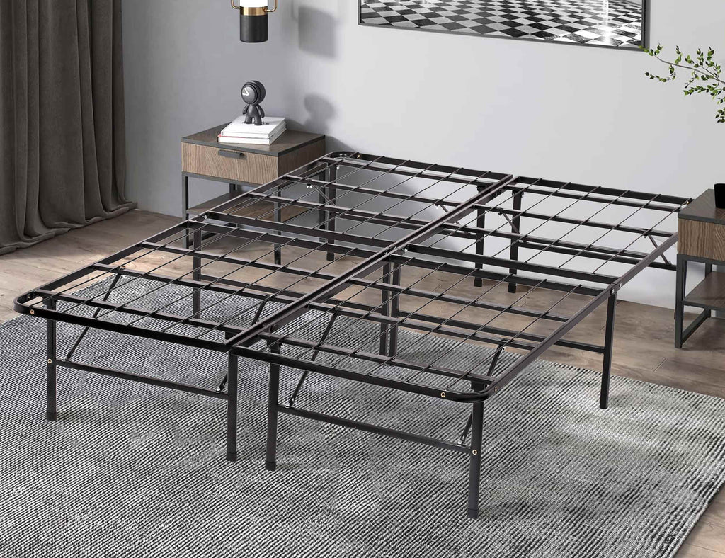Foldable Twin Bed Frame 150LBS Capacity Heavy Duty G749