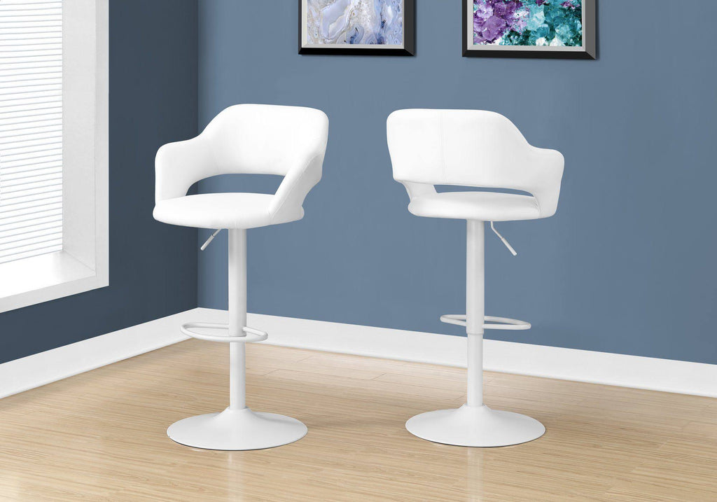 White Solid Wood MDF Barstool P556407