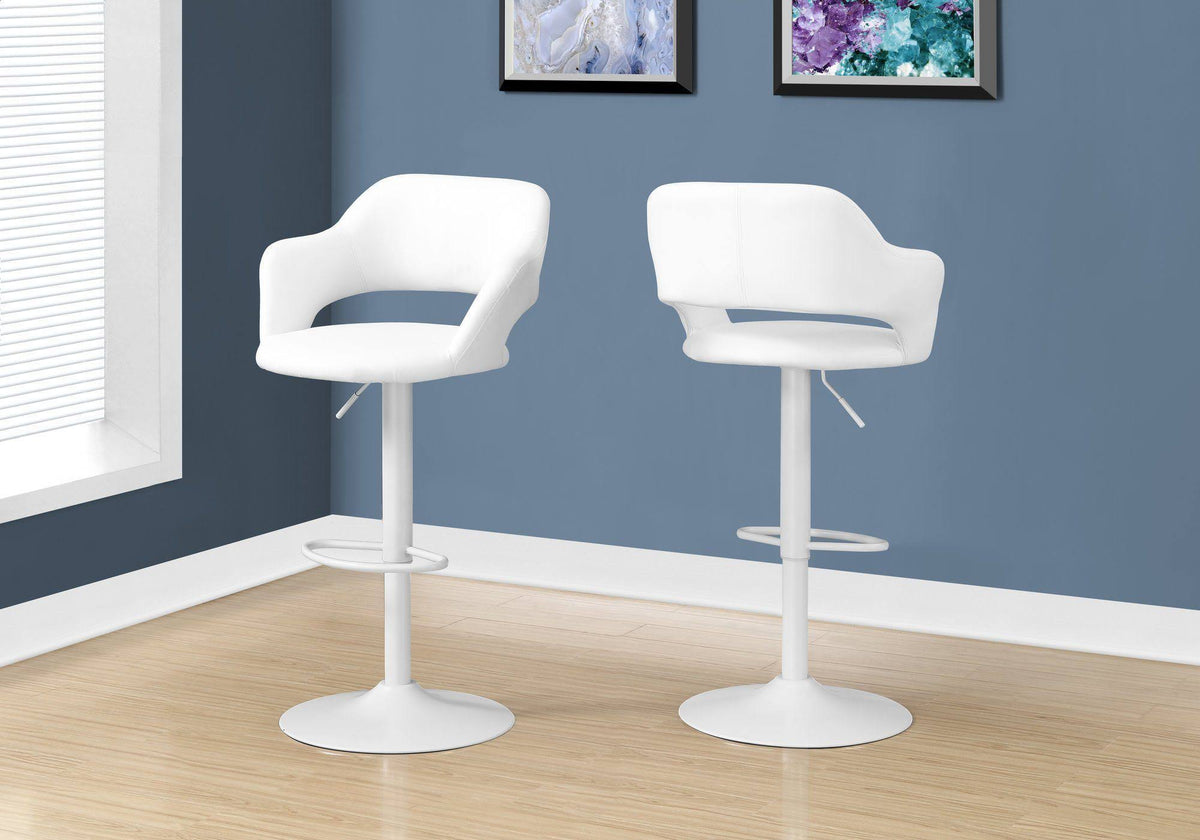 White Solid Wood MDF Barstool P556407