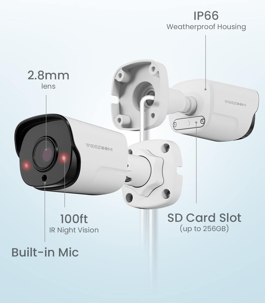 5MP PoE Security Camera (Pack of 2) with 59ft Ethernet Cables C24415