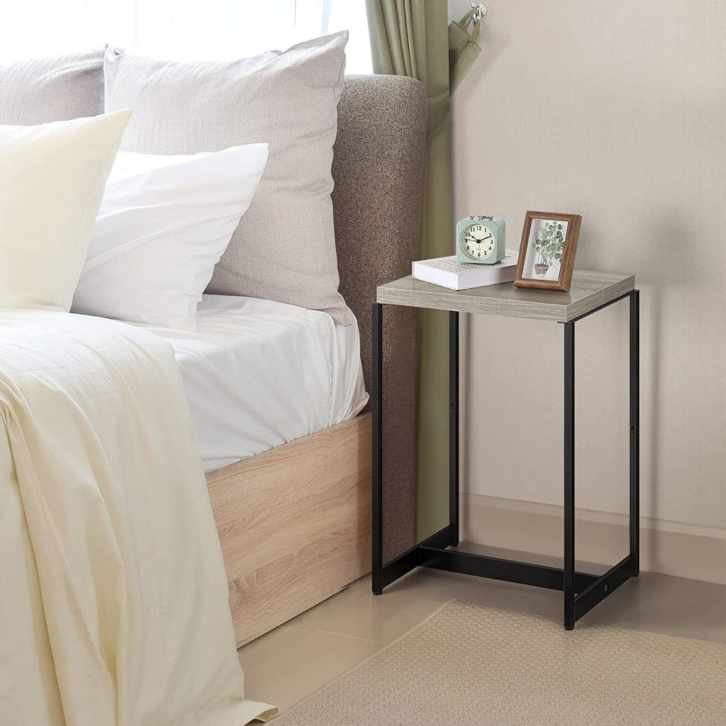 2PCS Nightstand with Wooden Shelf H63576