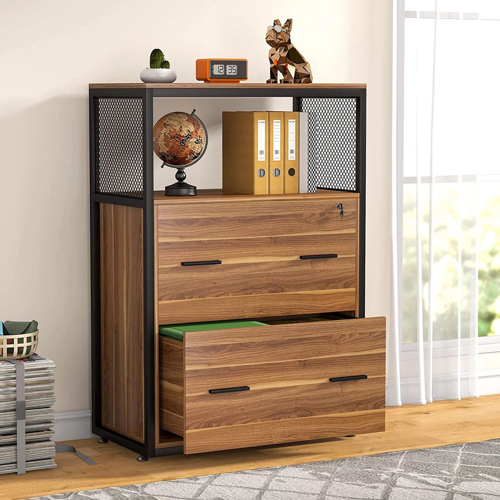 2-Drawer Lateral File Cabinet with Lock (Walnut) G635