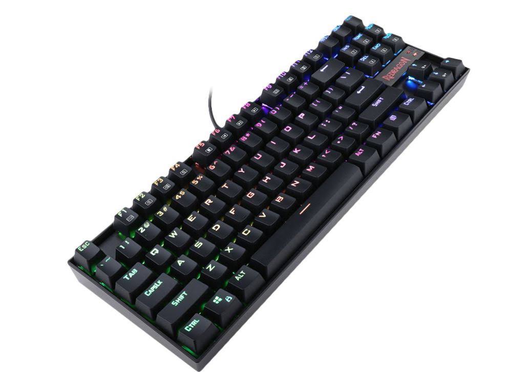 Black 87 Key RGB Backlit Mechanical Gaming Keyboard E830