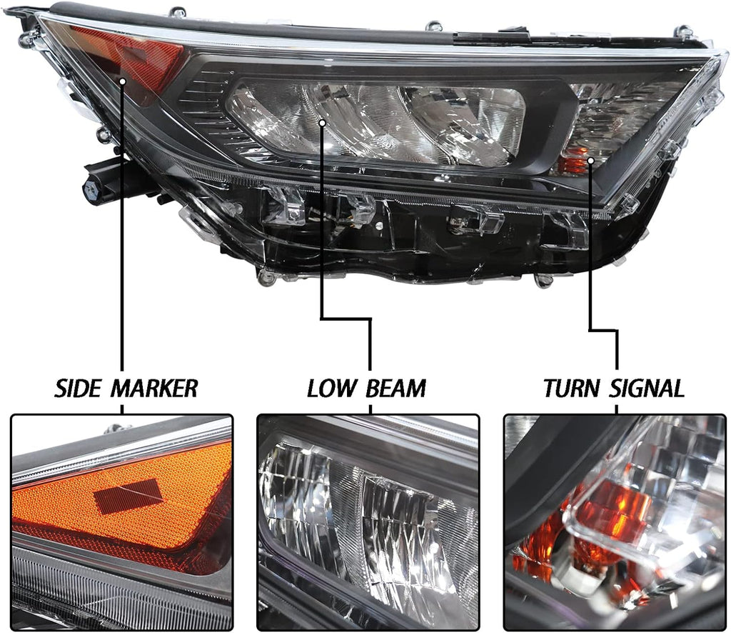 LED Headlights Assembly with Black Bezel Passenger Side Z5054