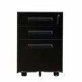 Black 3 Drawer Metal File Cabinet with Key V157