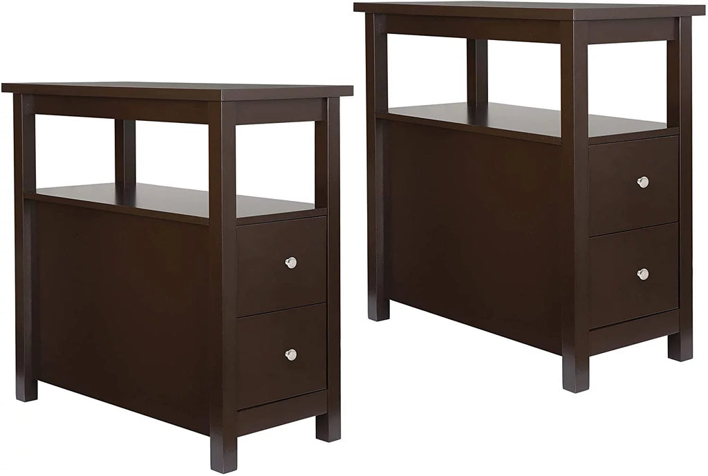 Side End Table Set of 2 Narrow T157