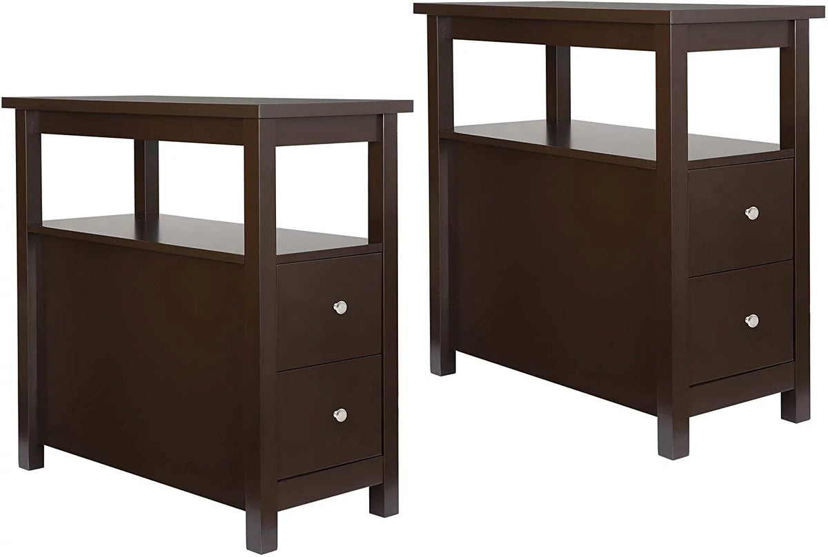 Side End Table Set of 2 Narrow T157