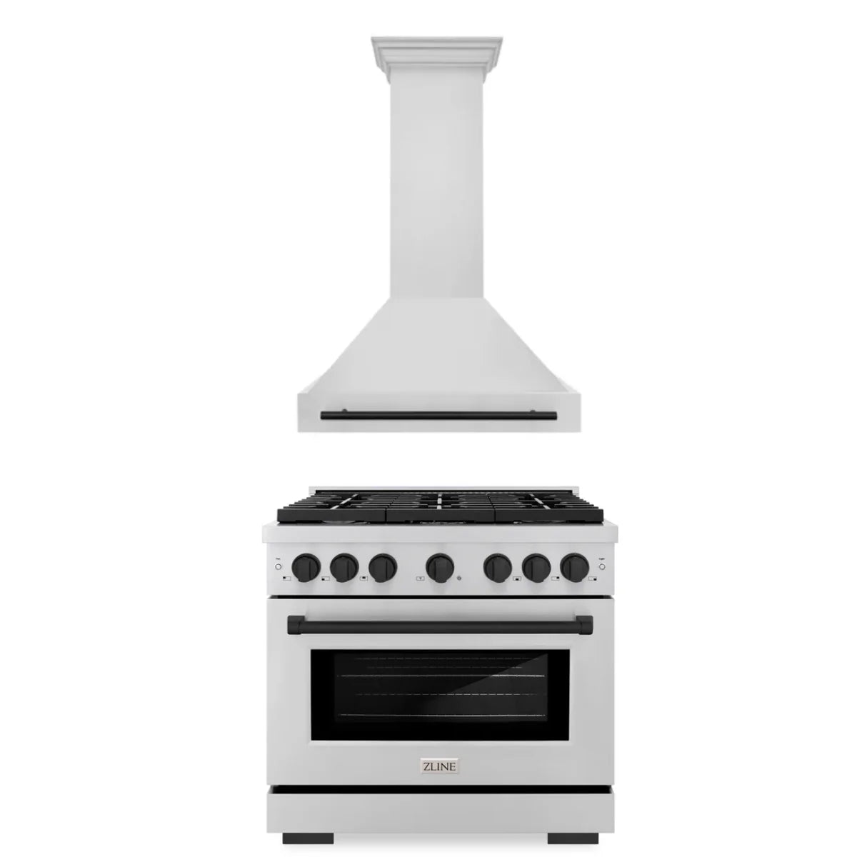 36 In. Gas Range and Range Hood in Stainless Steel Y290420