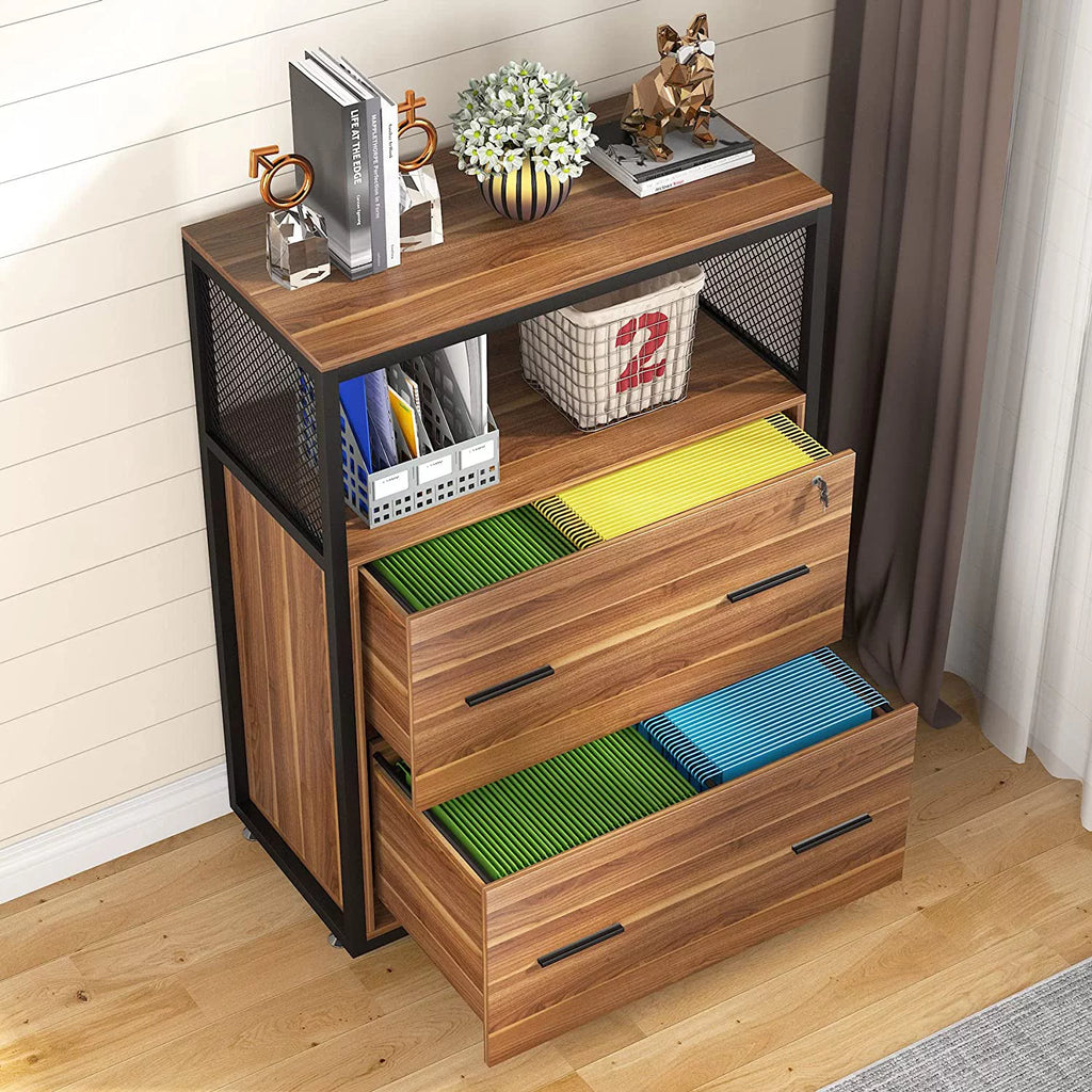 2-Drawer Lateral File Cabinet with Lock (Walnut) G635
