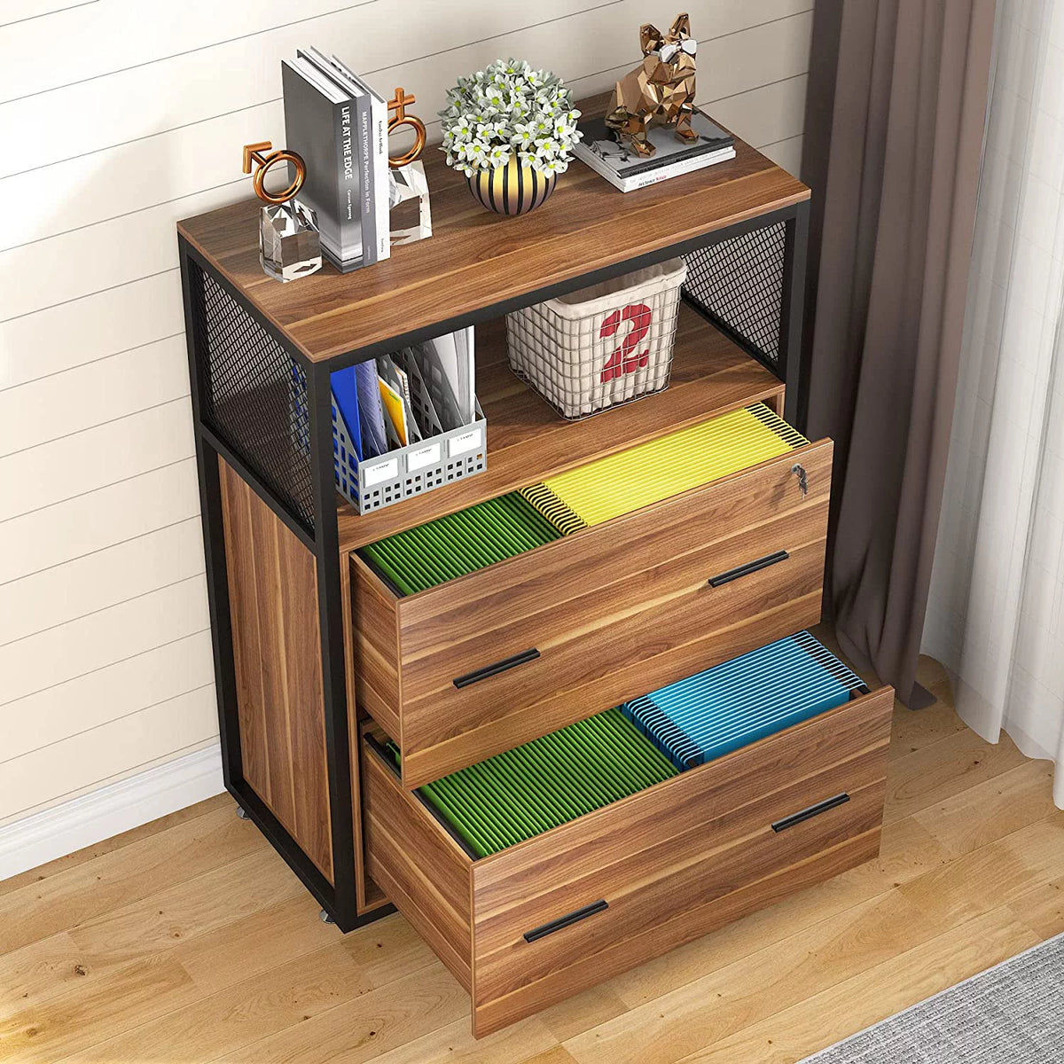 2-Drawer Lateral File Cabinet with Lock (Walnut) G635