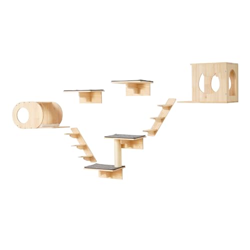 Wall Mounted Cat Shelves Set of 6 P606