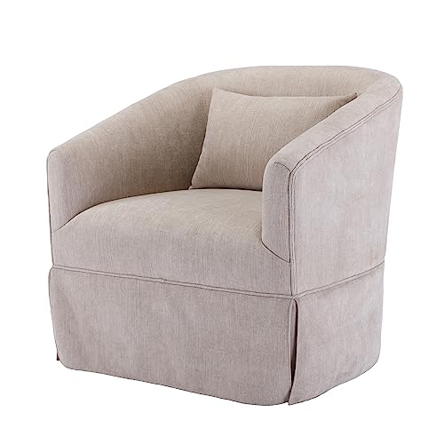 Blue Swivel Accent Chairs Set of 2 Linen Fabric L62511
