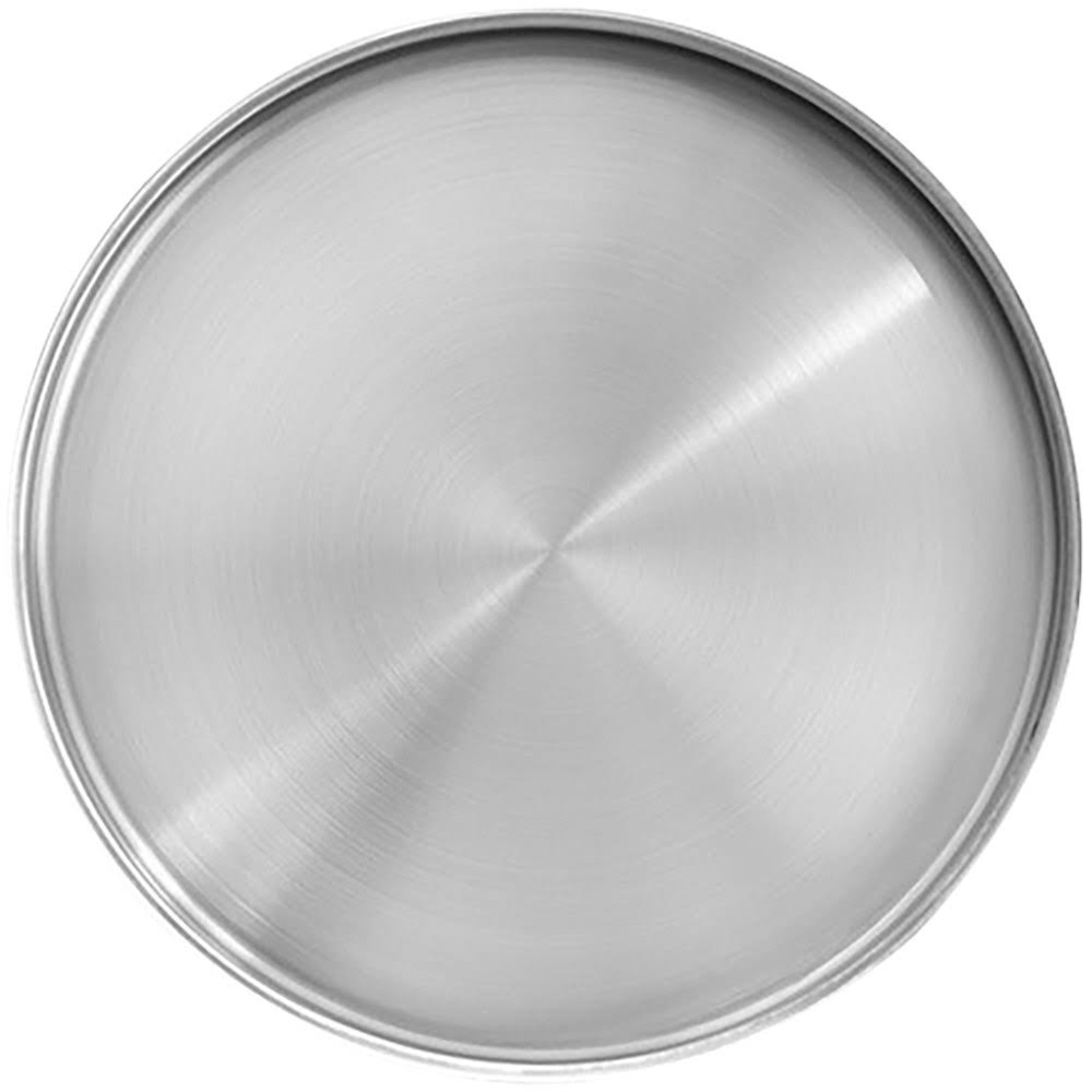 Brushed Stainless Steel Round Plate with Raised Rim - 12/Case U64733