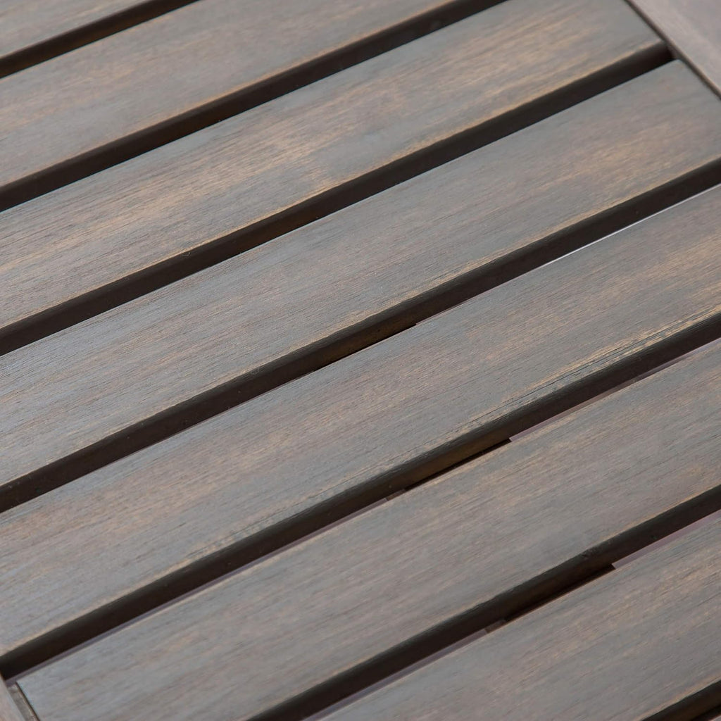 Gray Acacia Wood and Iron Bench J4080