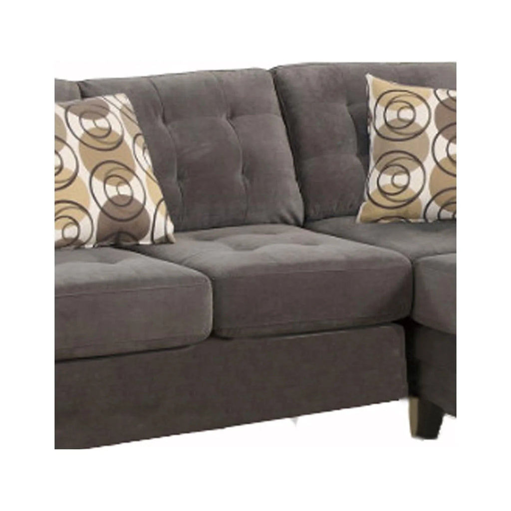 Charcoal Corduroy 2-Piece Sectional Sofa K896
