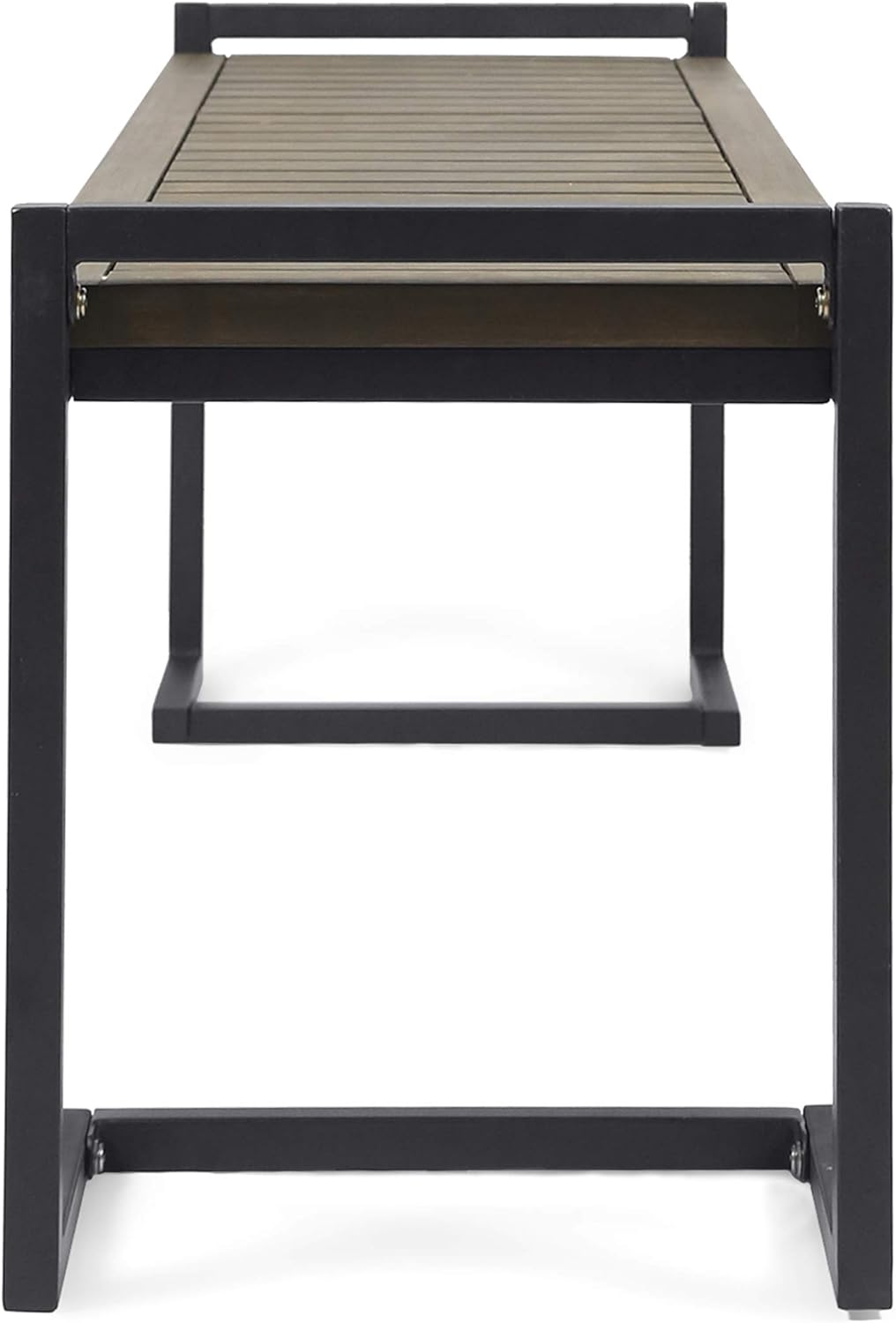 Gray Acacia Wood and Iron Bench J4080