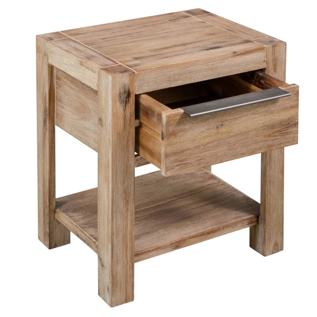 Nightstands with Drawers 2 pcs Solid Acacia Wood C1202