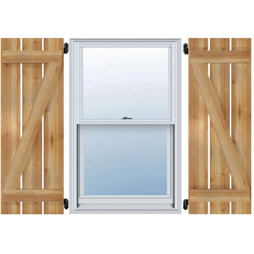 Spaced Board-n-Batten Shutters with Z-Bar, Rough Sawn Western Red Cedar O880