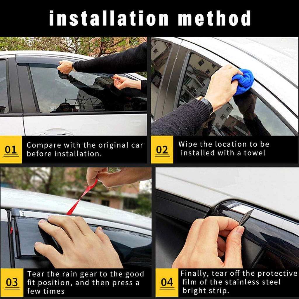 Smoke Tape-On Side Window Deflectors for A6L 2005-2011 J175