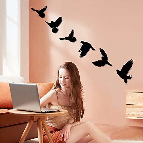 Black Birds Metal Wall Decor Set of 6 V202755