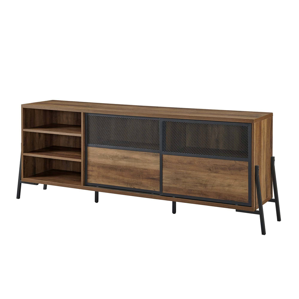 70x22 2 Door Sliding Metal Mesh Door TV Console E298