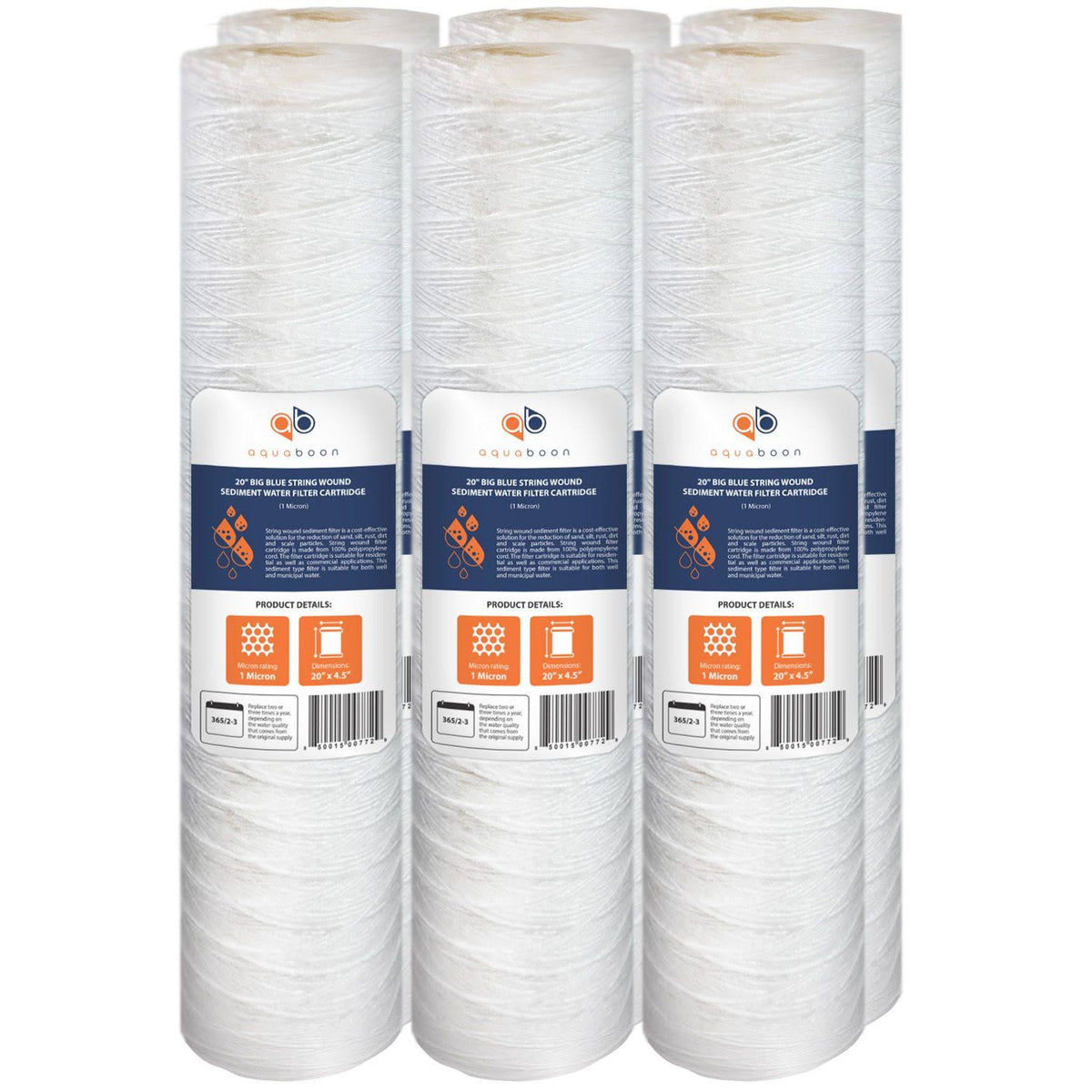 1 Micron 20x22 x 4.5x22 Whole House Sediment Water Filter Cartridge X9931