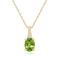 1.30 Carat Peridot Pendant Necklace with Diamond Accents in 14kt Yellow Gold Z94419