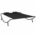Outdoor Lounge Bed with 2 Pillows Fabric Steel Frame Z68337