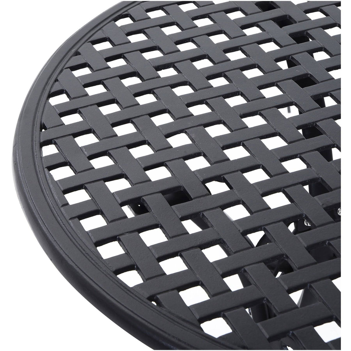 Black Round Cast Aluminum Outdoor Dining Table C78022