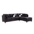 Black Microsuede Sectional N39984