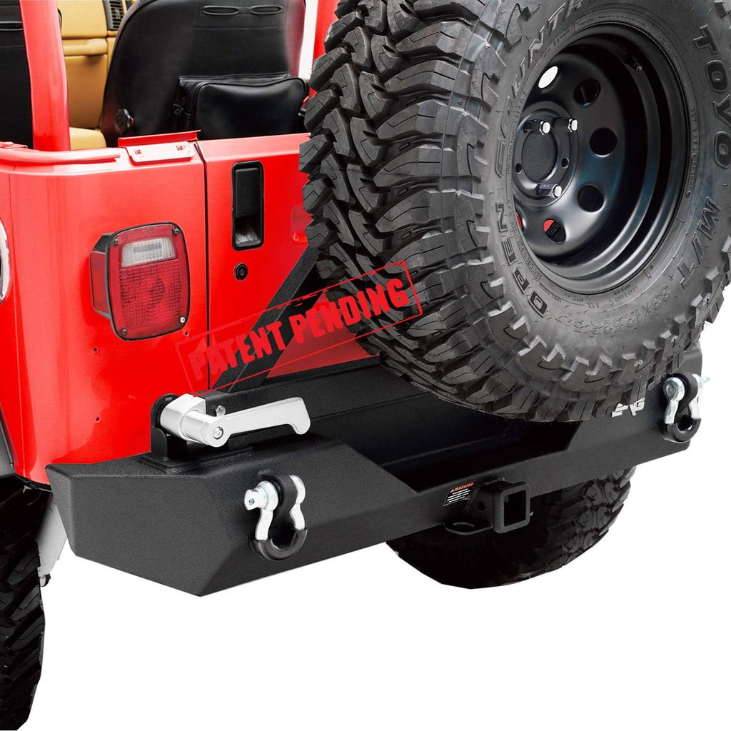 Steel Rear Bumper with Assembled Tire Carrier Black Textured O56043