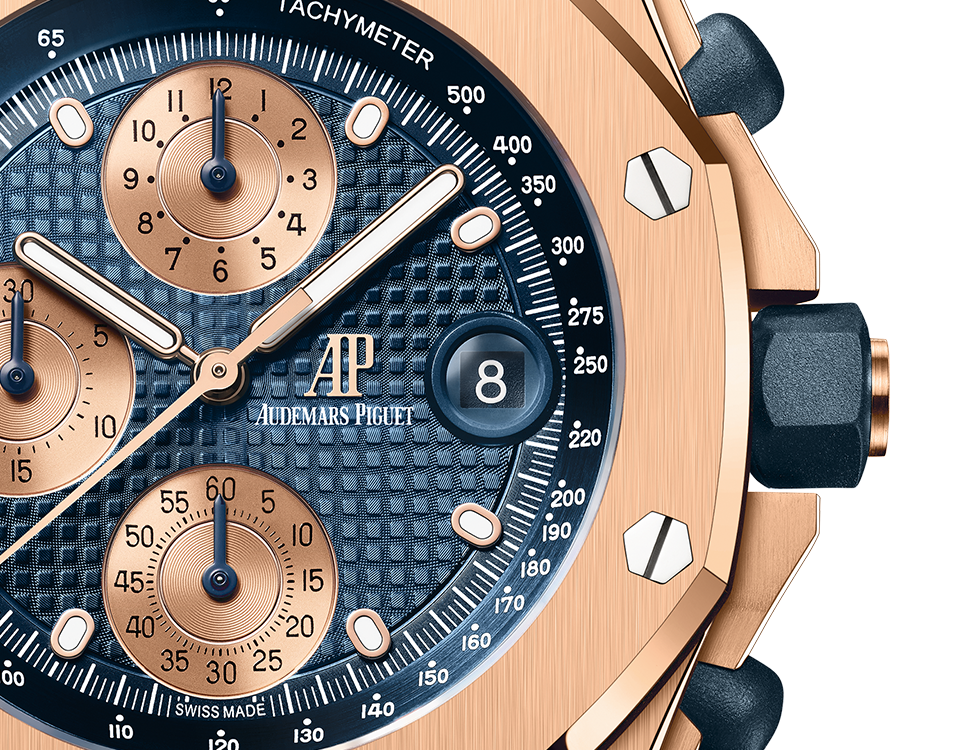 Pink Gold Blue Dial Chronograph 42mm A3324
