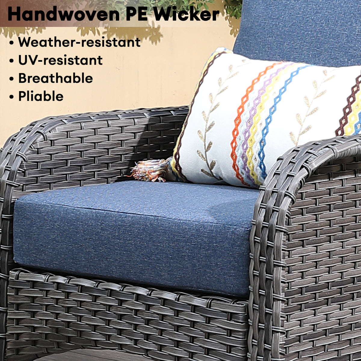 4 Pieces Outdoor Wicker Sectional Couch with Cushions G8405