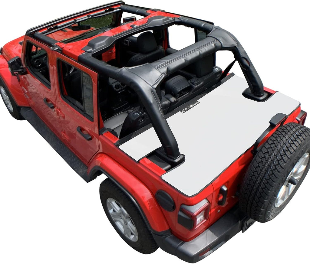 White Vinyl Tonneau Cover for Jeep Wrangler JLU 4 Door P2780