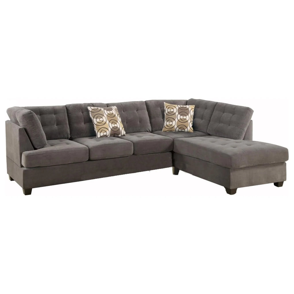 Charcoal Corduroy 2-Piece Sectional Sofa K896