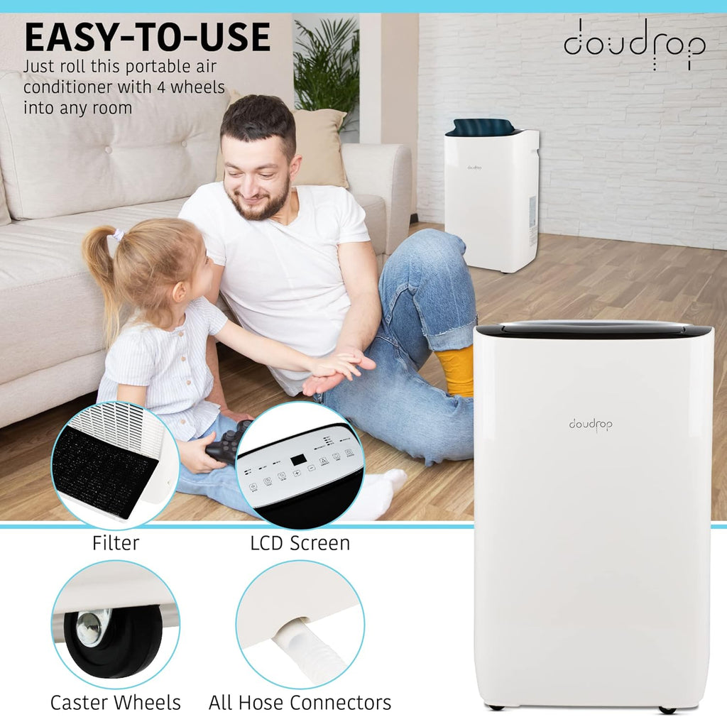 12000 BTU Portable Air Conditioner with Activated Carbon Filter and Remote Control F1028