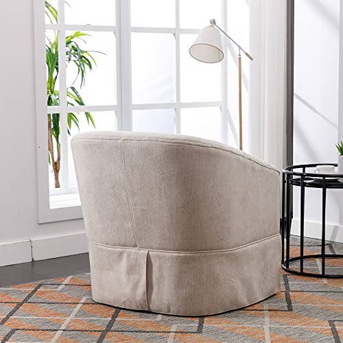 Blue Swivel Accent Chairs Set of 2 Linen Fabric L62511