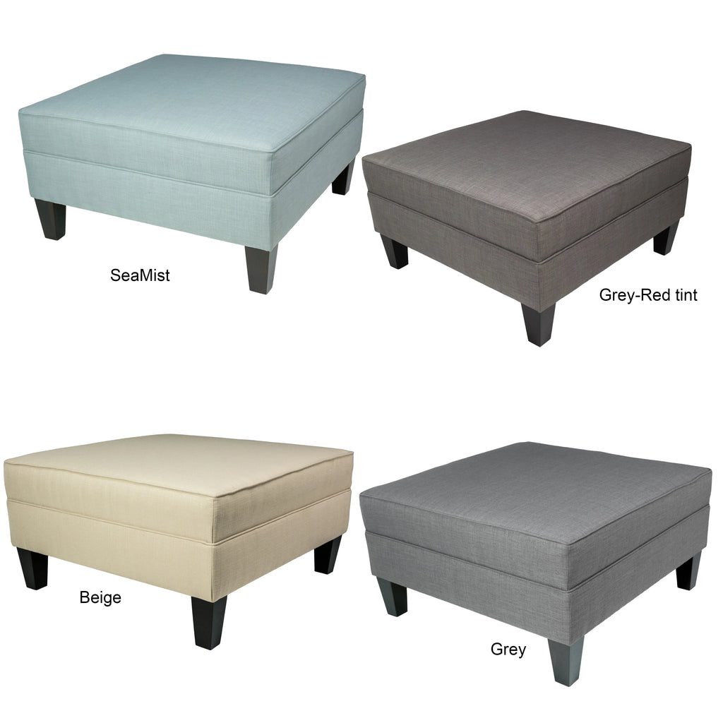 Blue Oversized Fabric Upholstered Ottoman D55911