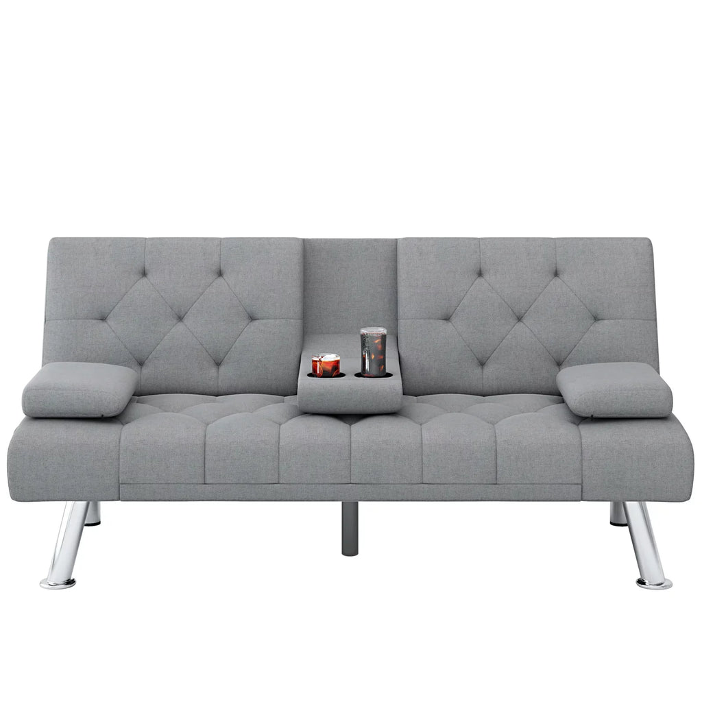 Gray Convertible Futon Sofa Bed Z579004