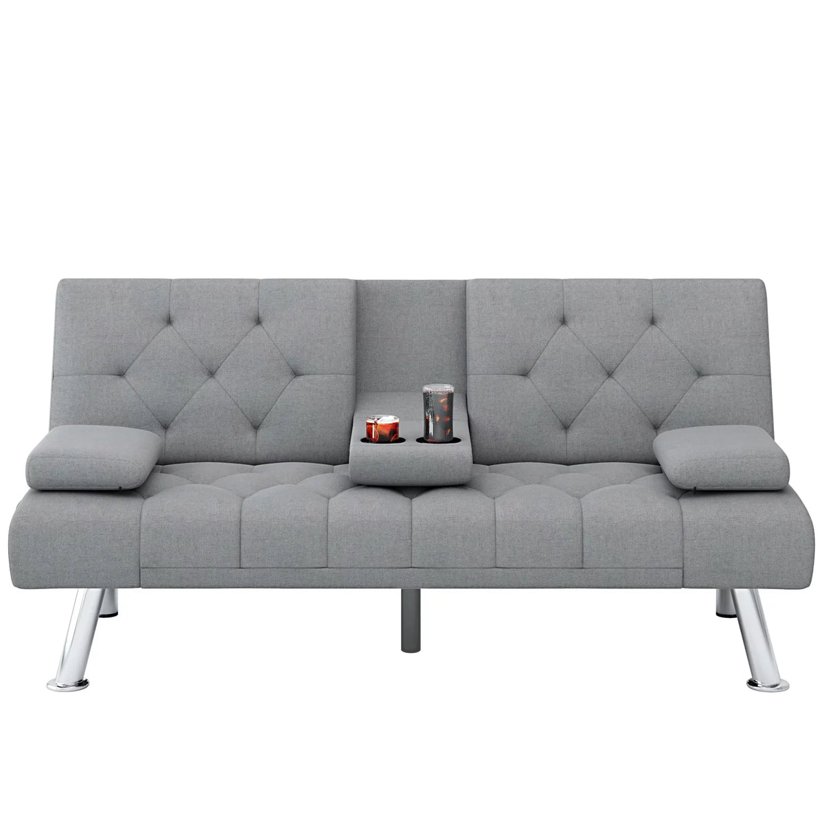 Gray Convertible Futon Sofa Bed Z579004