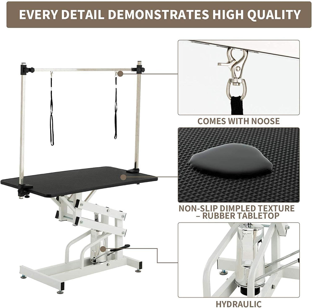 Hydraulic Dog Grooming Table, Heavy Duty, 43''/Black U349